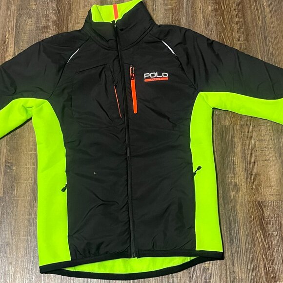 Polo Sport Men's Lightweight Jacket - Black and Neon Green - Size [Small] NWOT - Picture 1 of 12